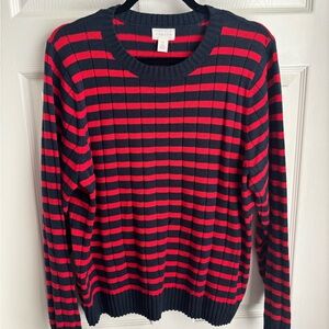 Caslon Striped Knit in Red and Dark Blue